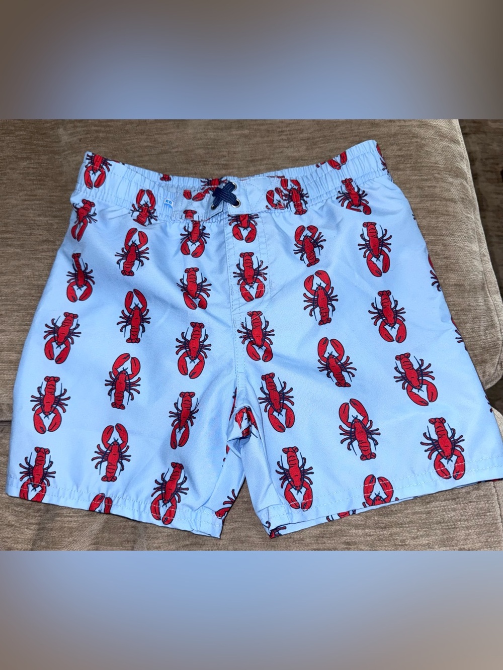 Kids Rugged Butts Light Blue Crawfish Swim Trunks sz 6